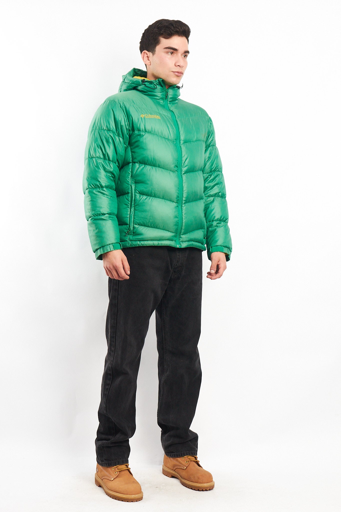2000 Columbia Impermeable Citrus Green Down Puffer Jacket (M)