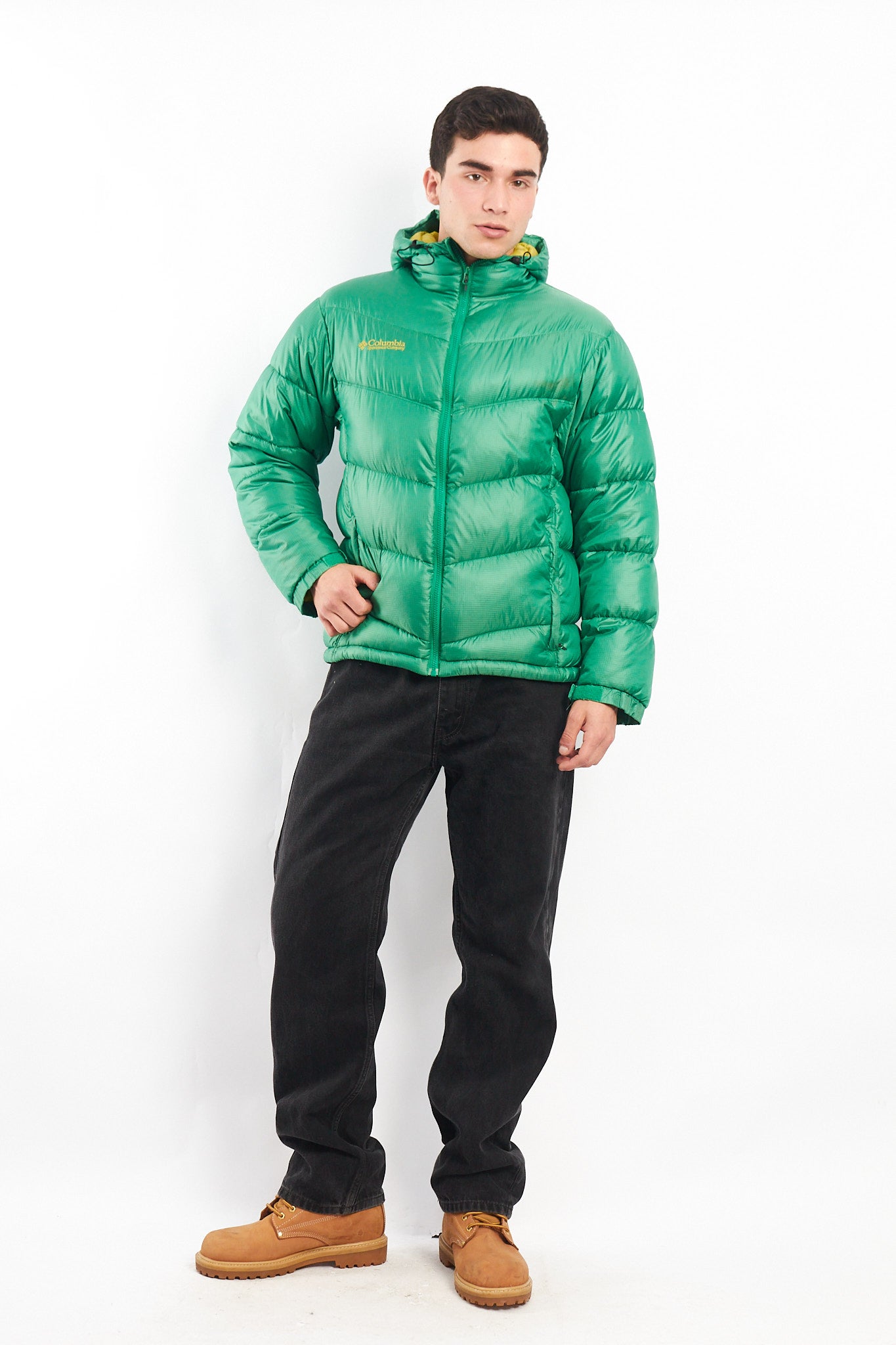 2000 Columbia Impermeable Citrus Green Down Puffer Jacket (M)