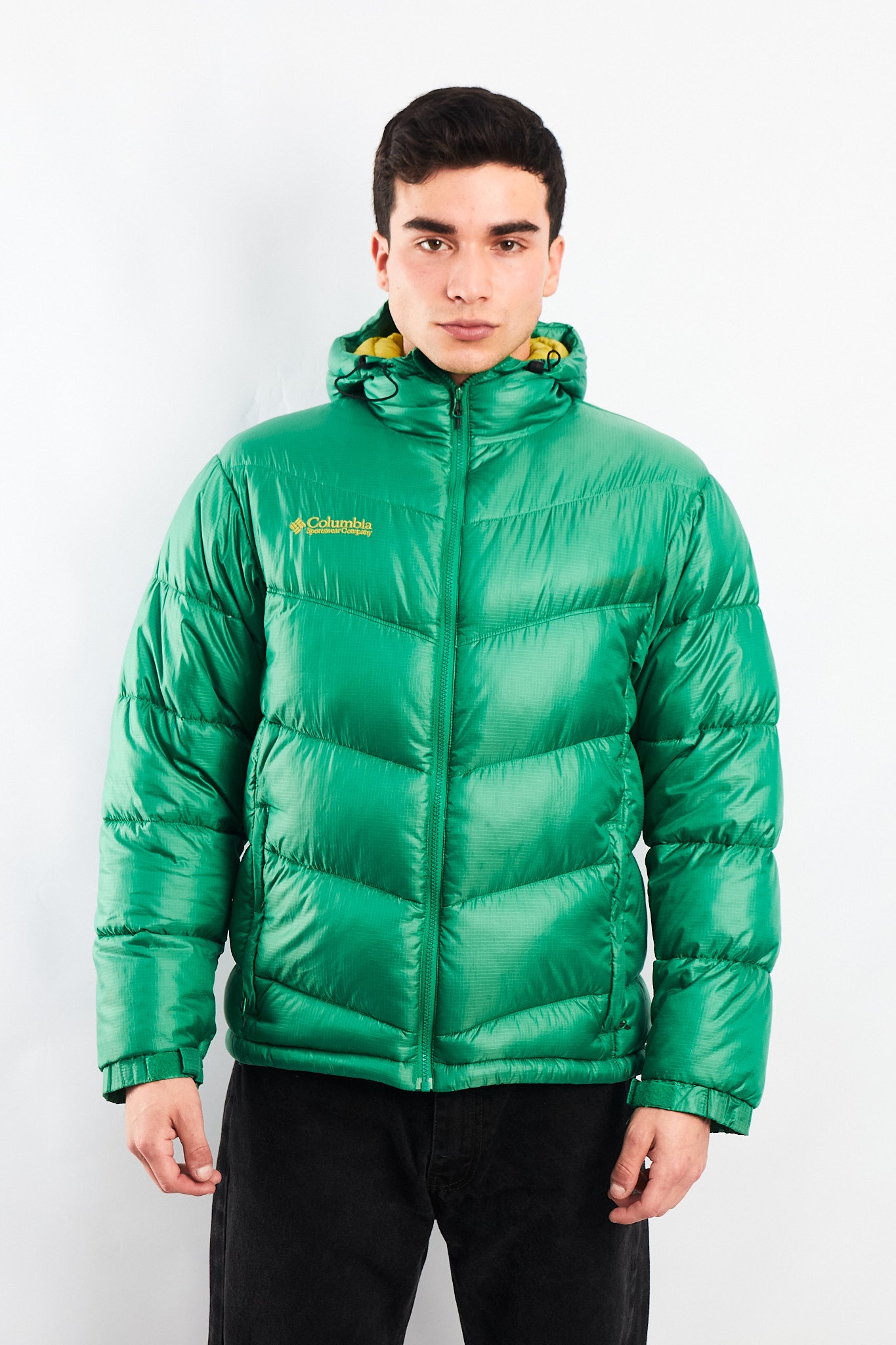 2000 Columbia Impermeable Citrus Green Down Puffer Jacket (M)