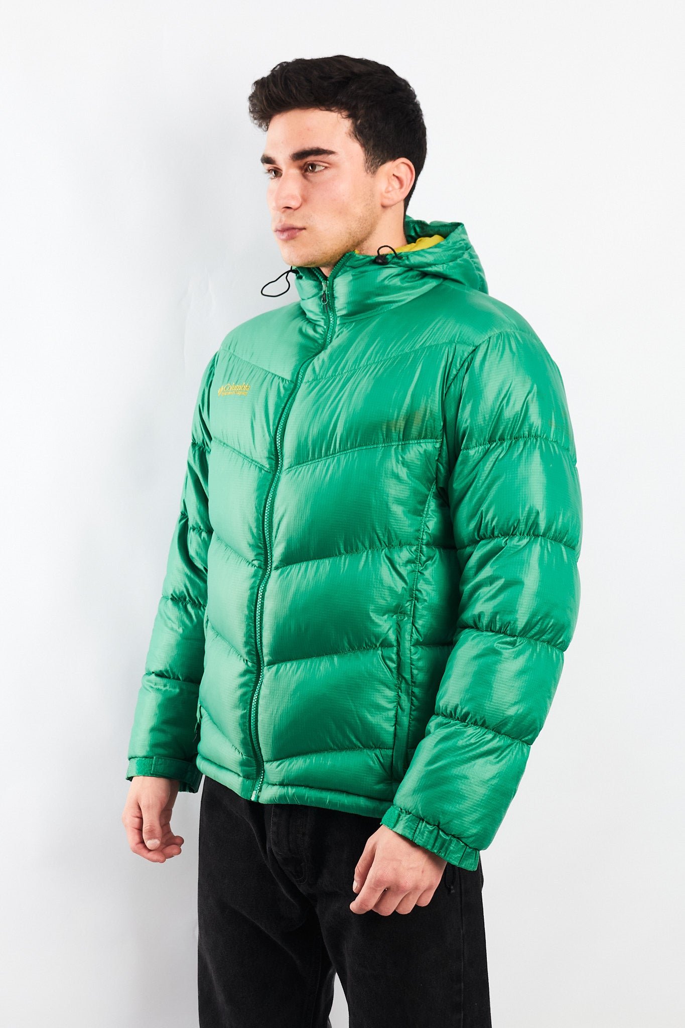 2000 Columbia Impermeable Citrus Green Down Puffer Jacket (M)