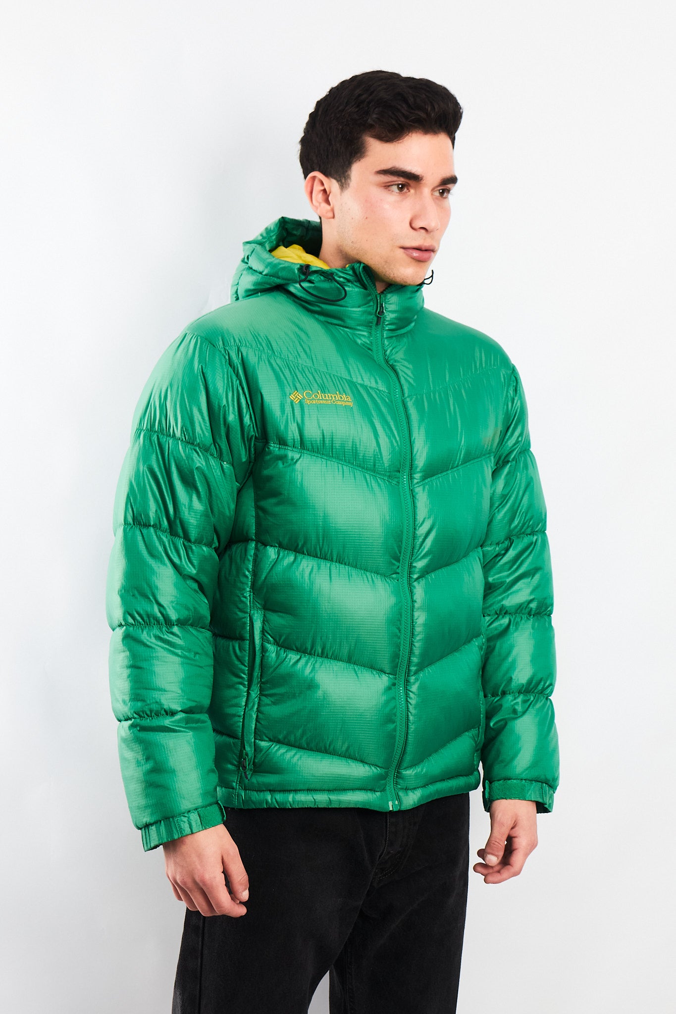 2000 Columbia Impermeable Citrus Green Down Puffer Jacket (M)