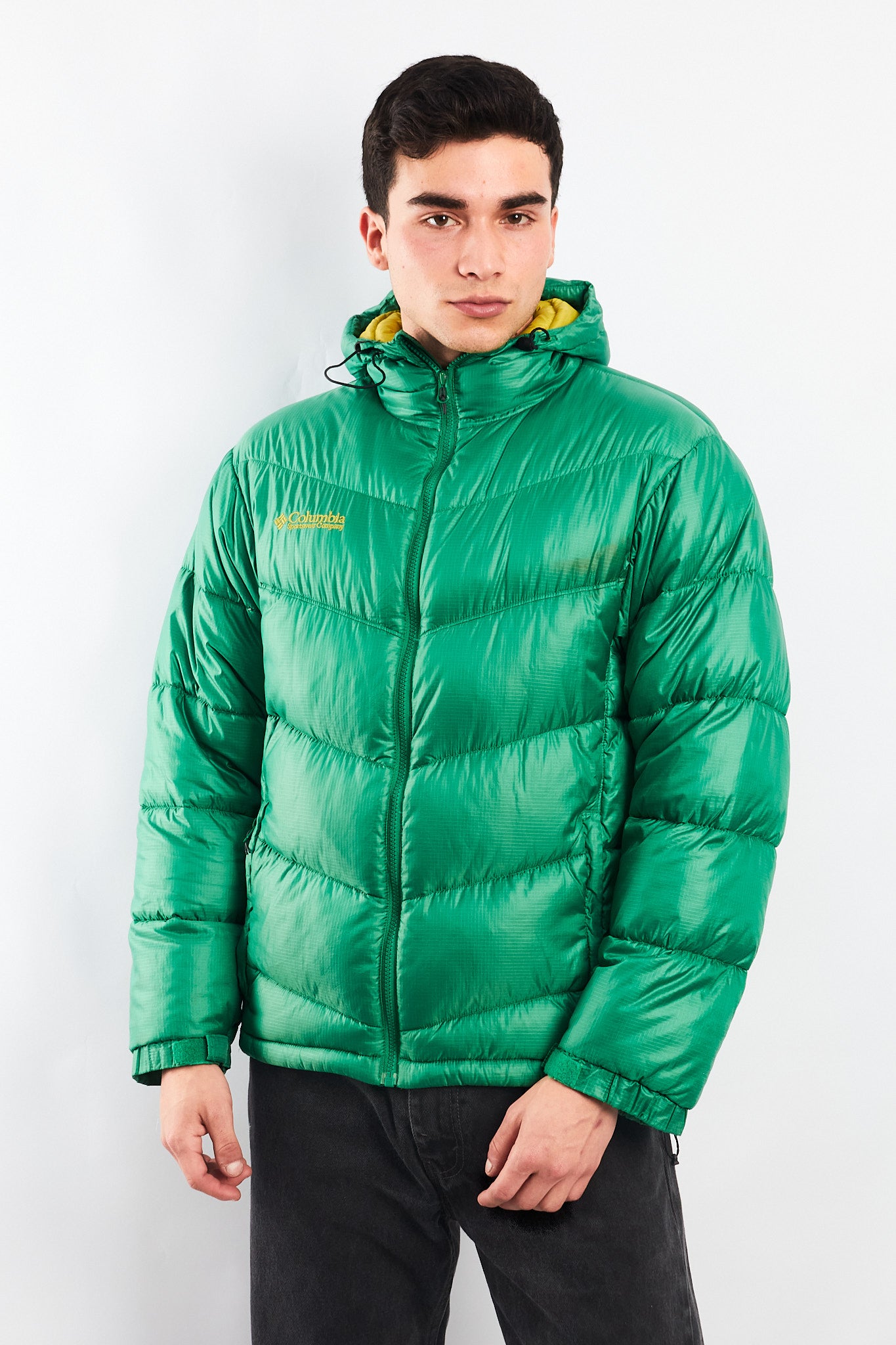 2000 Columbia Impermeable Citrus Green Down Puffer Jacket (M)