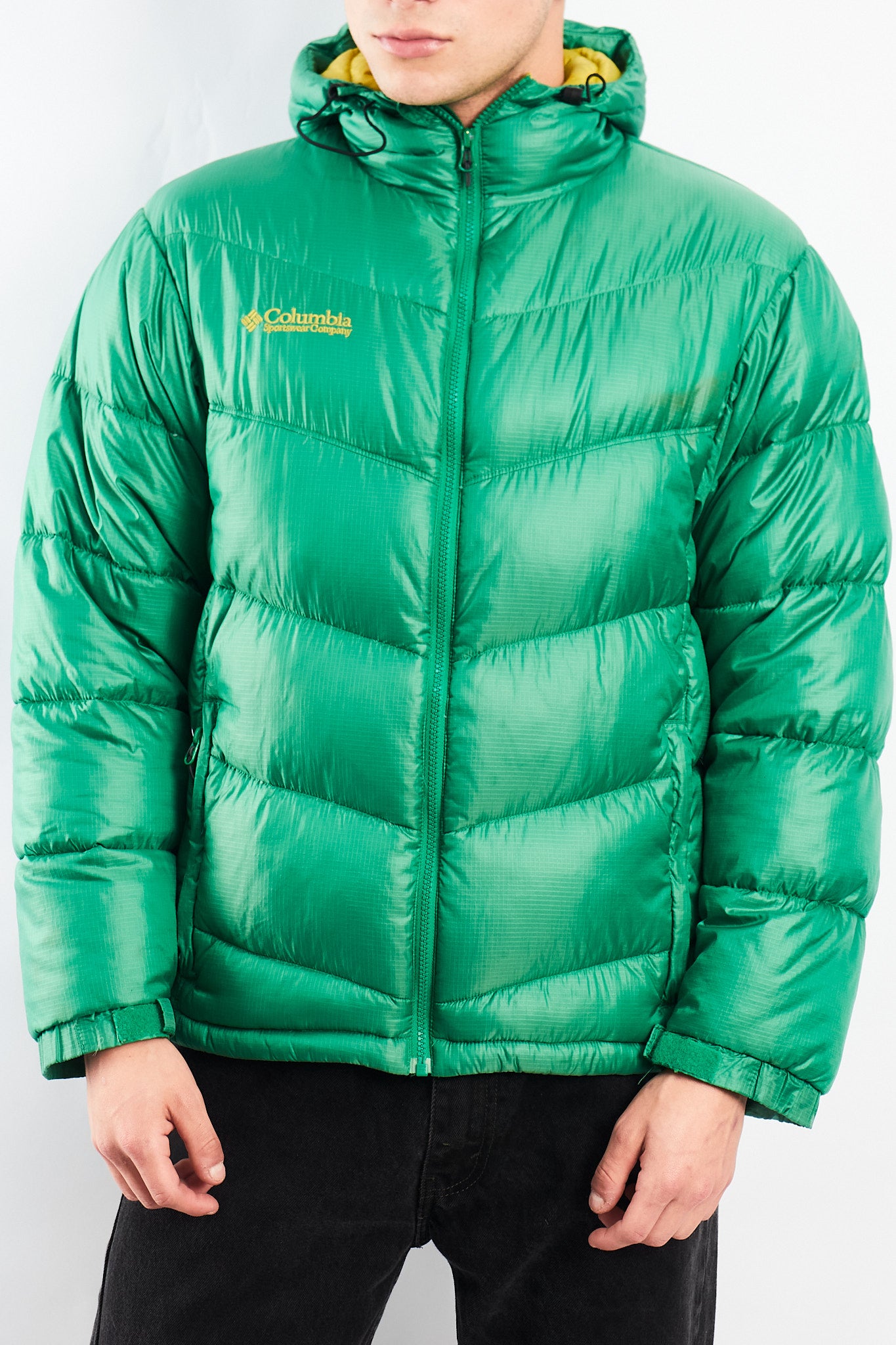 2000 Columbia Impermeable Citrus Green Down Puffer Jacket (M)