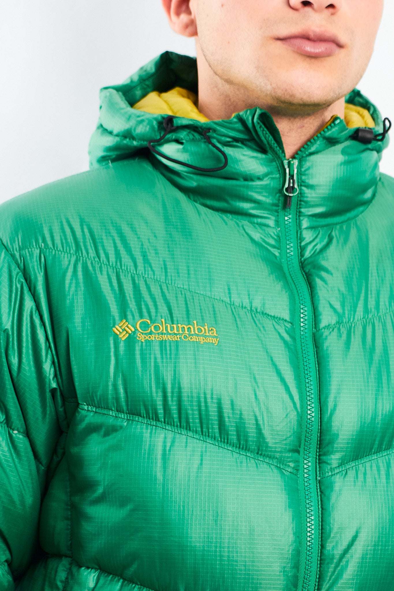 2000 Columbia Impermeable Citrus Green Down Puffer Jacket (M)