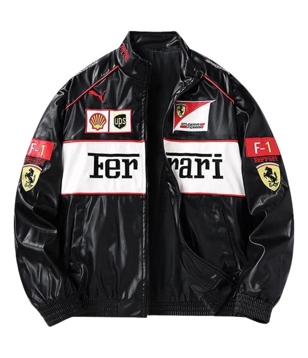 Ferrari White Vegan Leather Jacket