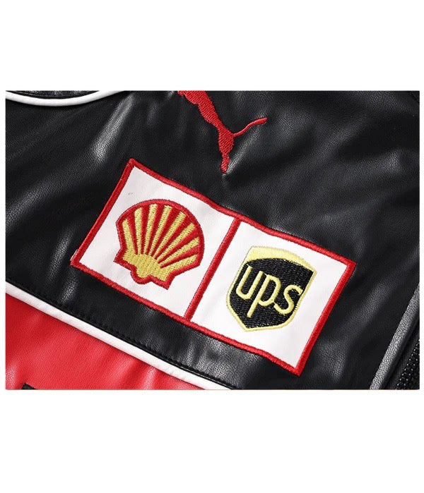 Ferrari White Vegan Leather Jacket