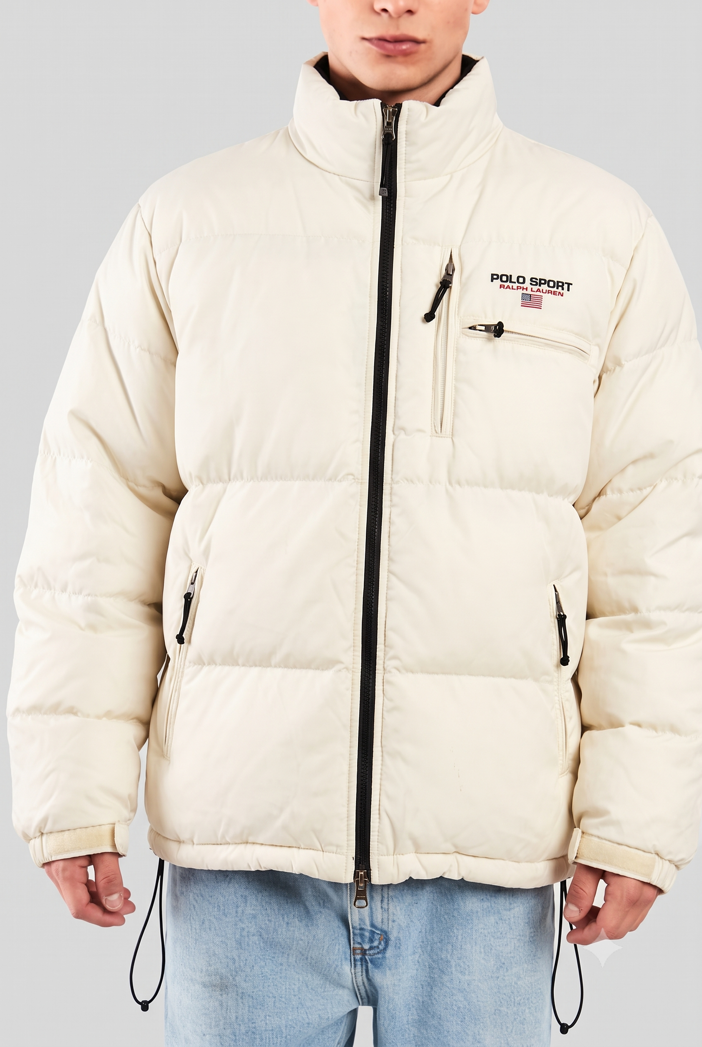 2000 Vintage Polo Sport RL Cream Impermeable Down Puffer Jacket (M/L)