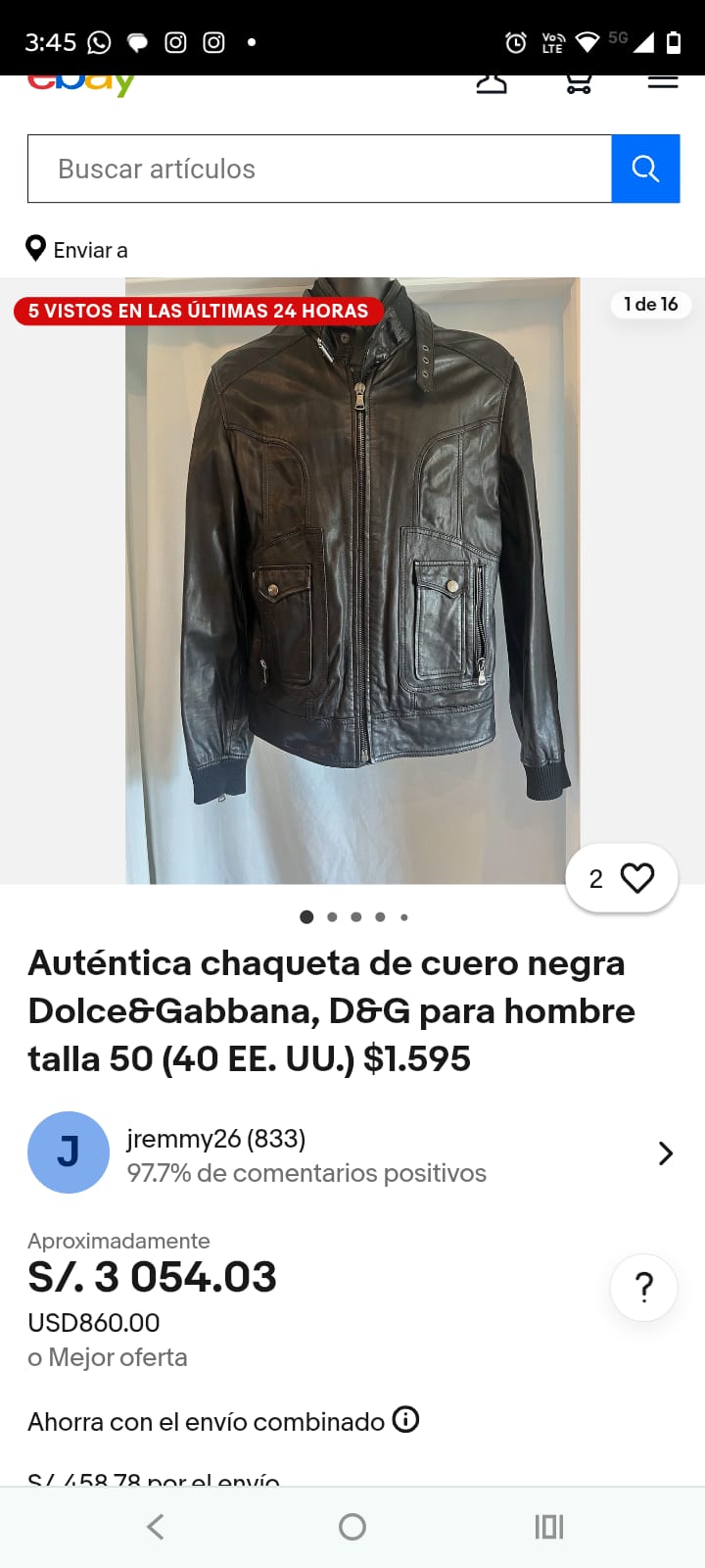 Vintage Dolce y Gabbana Leather Moto Jacket (S)