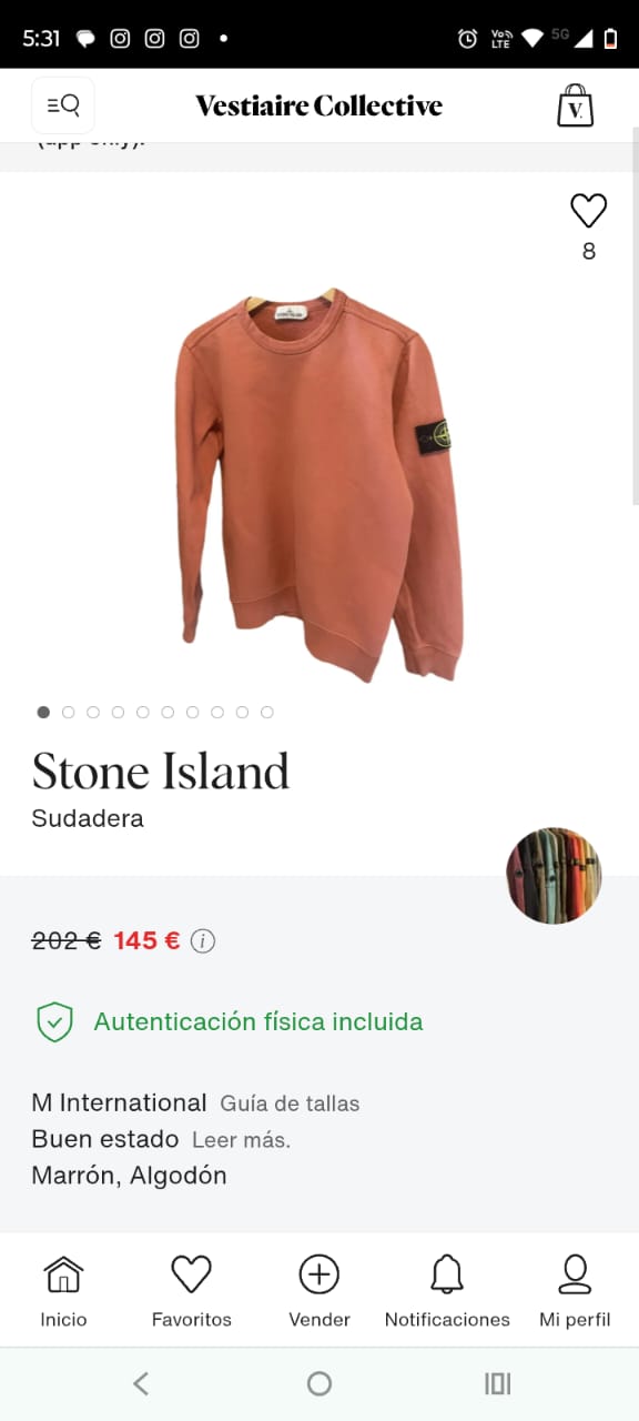 Vintage Stone Island Washed Salmon Crewneck (L/XL)