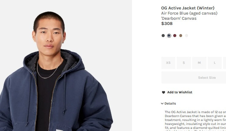 Carhartt WIP Navy Blue Active Jacket (S/M)