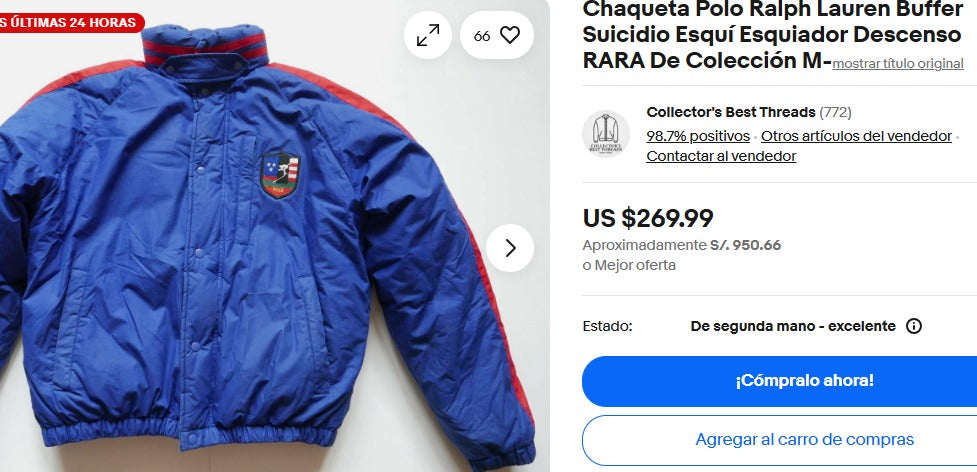 1992 Polo Ralph Lauren Suicide Ski Down Puffer Jacket (S/M)