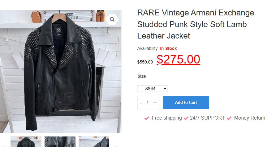 2000 Armani Exchange Leather Biker Jacket (S/M)