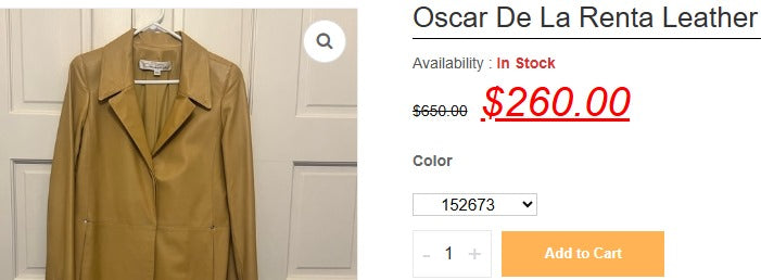 Vintage Oscar de la Renta Harrington Leather Jacket (L/XL)