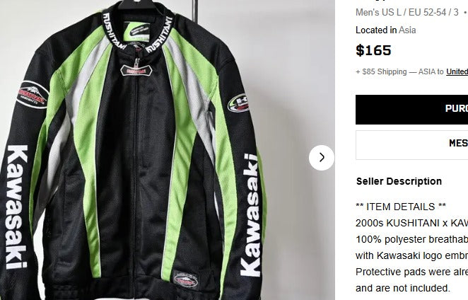 2000 Vintage Kawasaki Armored Moto Jacket (M/L)