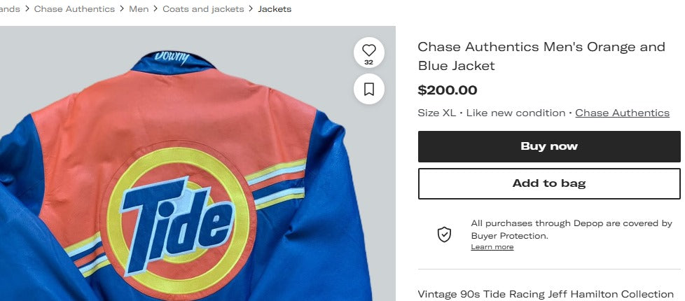 2001 Vintage Jeff Hamilton Nascar Tide Leather Racing Jacket (M/L)