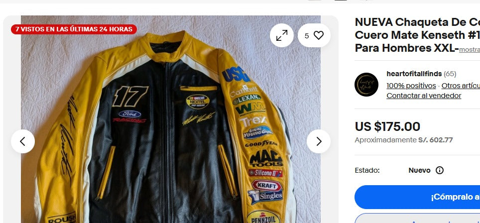 2004 Vintage Wilson x Chase Nascar Ford Racing Leather Racing Jacket (M)