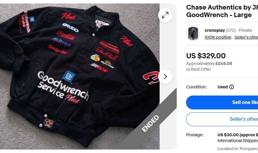 2001 Jeff Hamilton x Nascar Dale Earnhardt Racing Jacket (L)