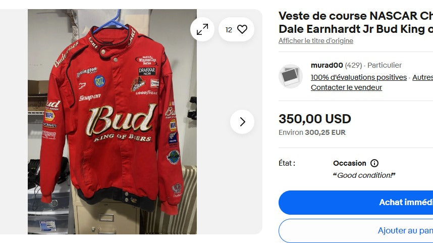 2000 Vintage Chase Nascar Budweiser Dale Earnhardt Jr Racing Jacket (L)