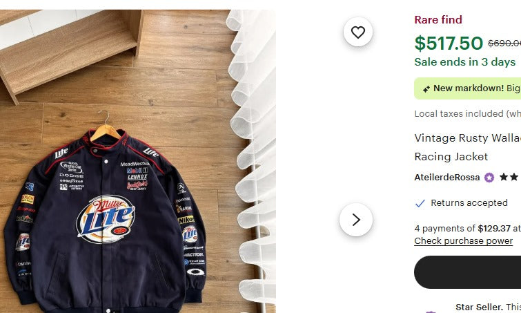 2002 Vintage Chase Dodge x Miller Lite Nascar Racing Jacket (L/XL)