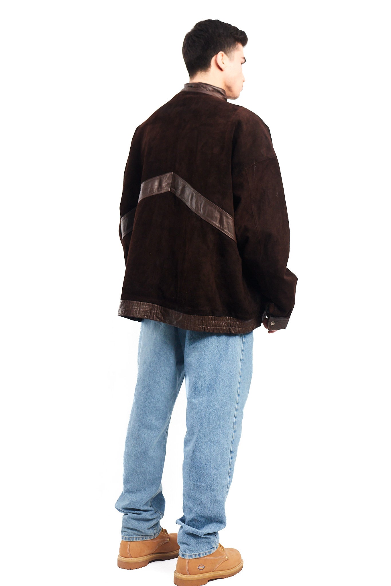1990 Vintage Cowhide and Suede Leather Bomber Jacket (XL/XXL)