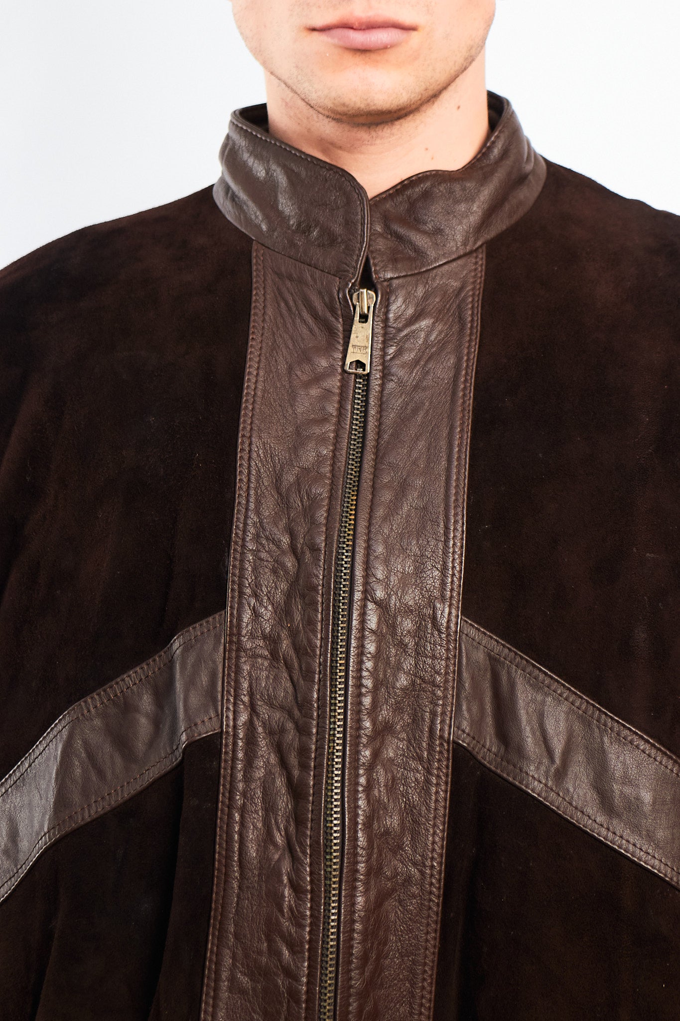 1990 Vintage Cowhide and Suede Leather Bomber Jacket (XL/XXL)