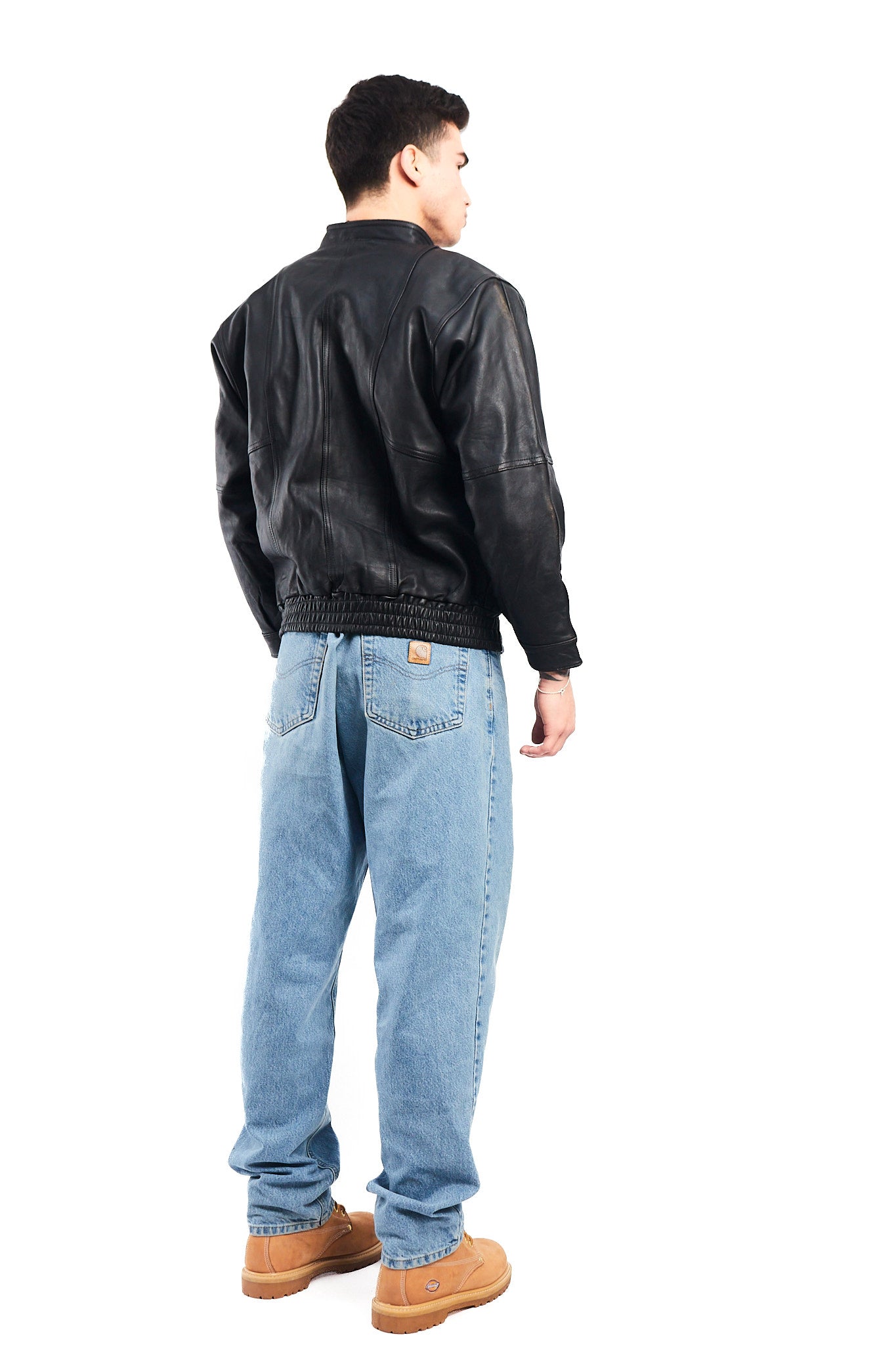 1990 Vintage Cowhide Leather Bomber Jacket (S/M)