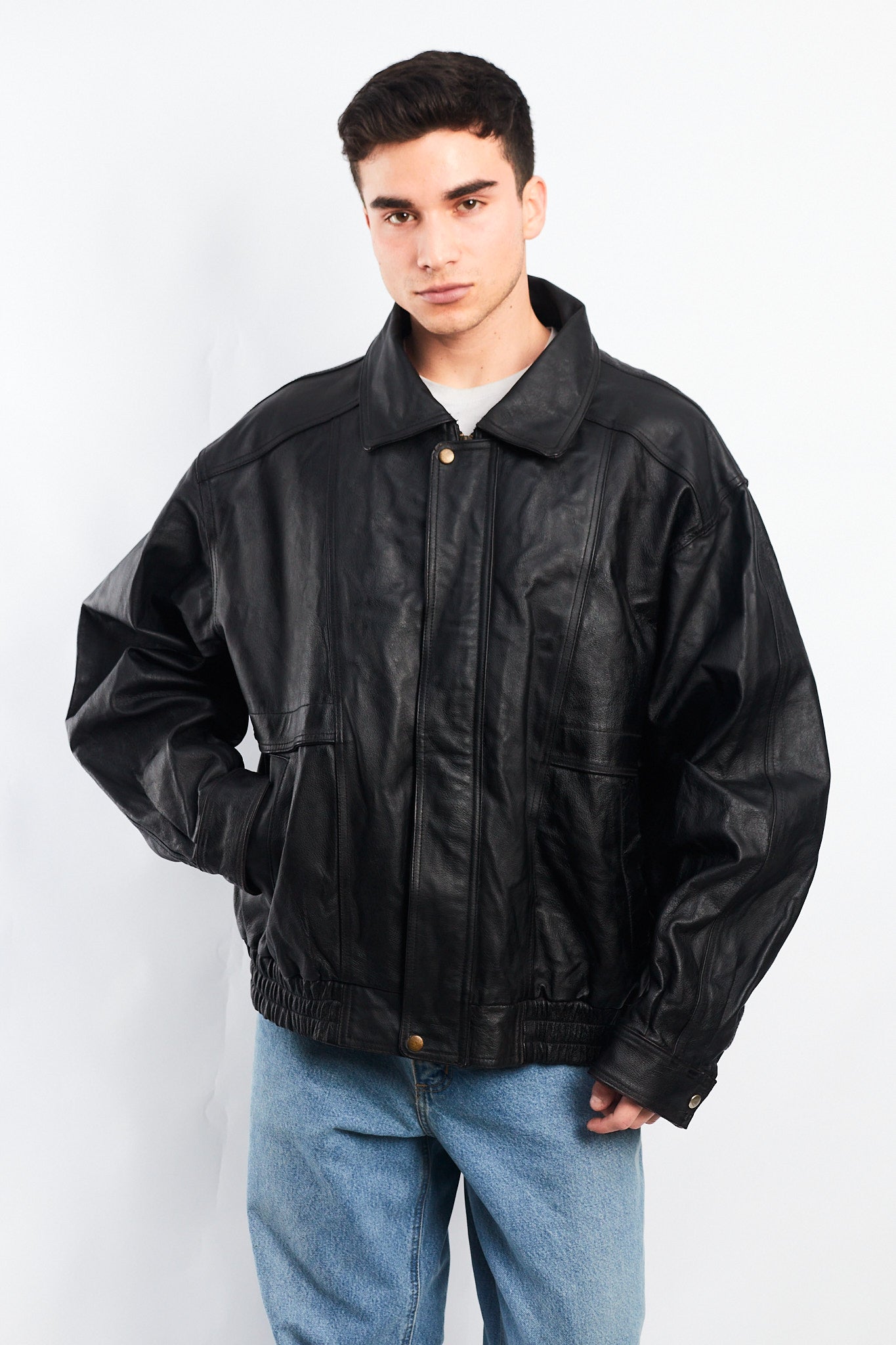 1990 Charles Klein Vintage Leather Bomber Jacket (XL)
