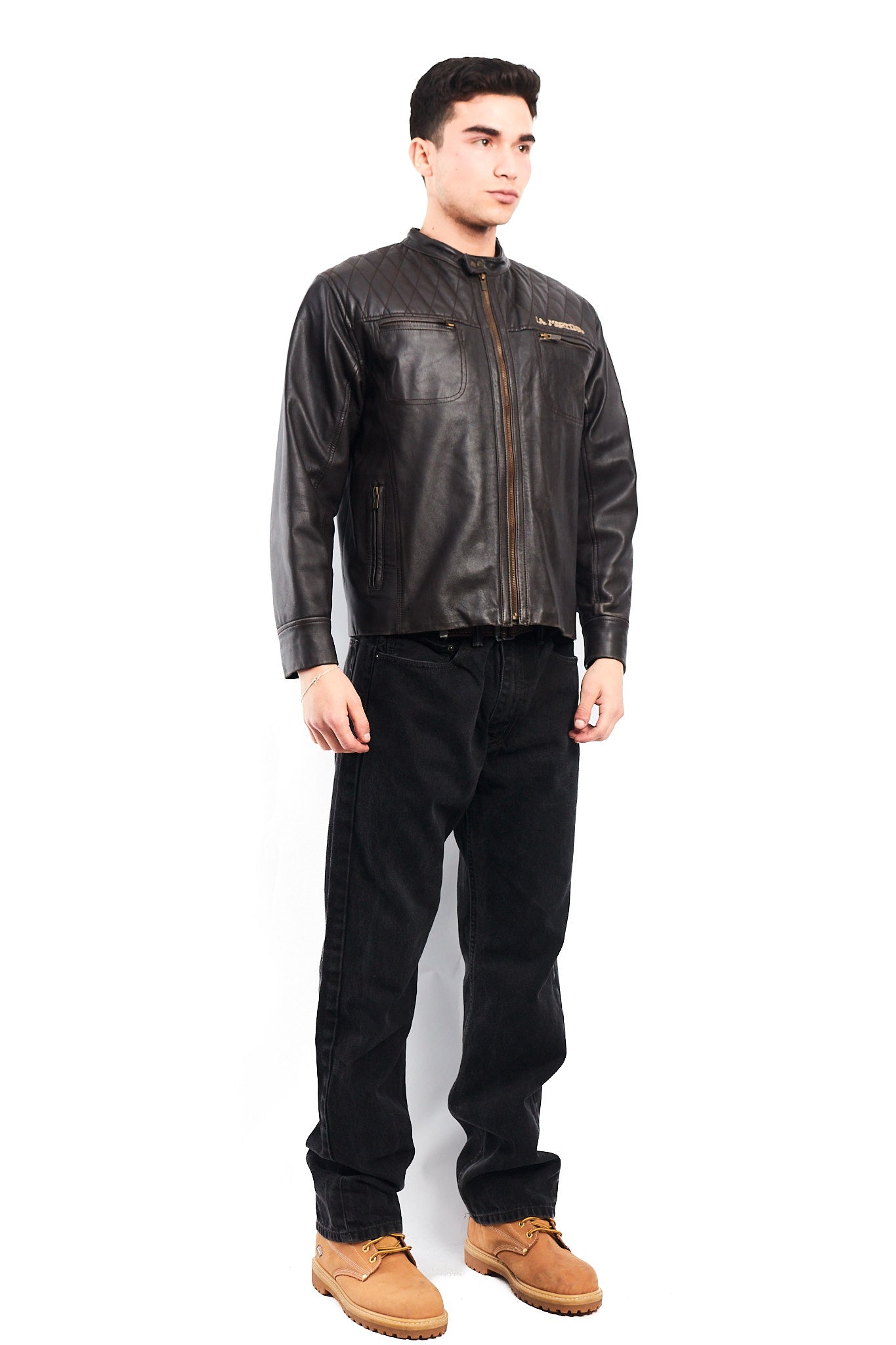 2000 La Martina Leather Cafe Racer Jacket (M)