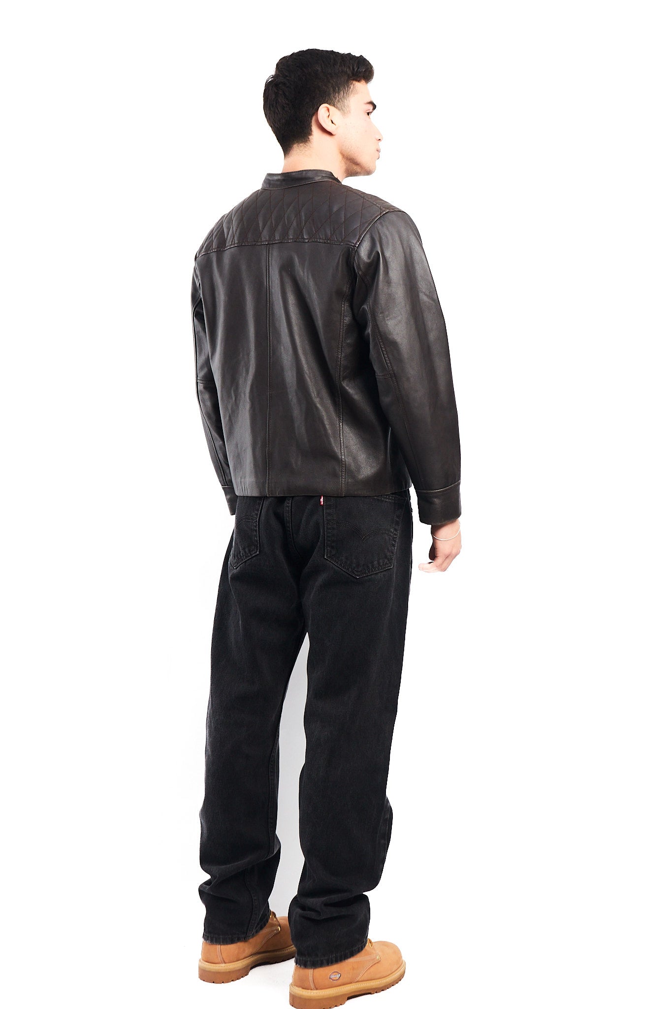 2000 La Martina Leather Cafe Racer Jacket (M)