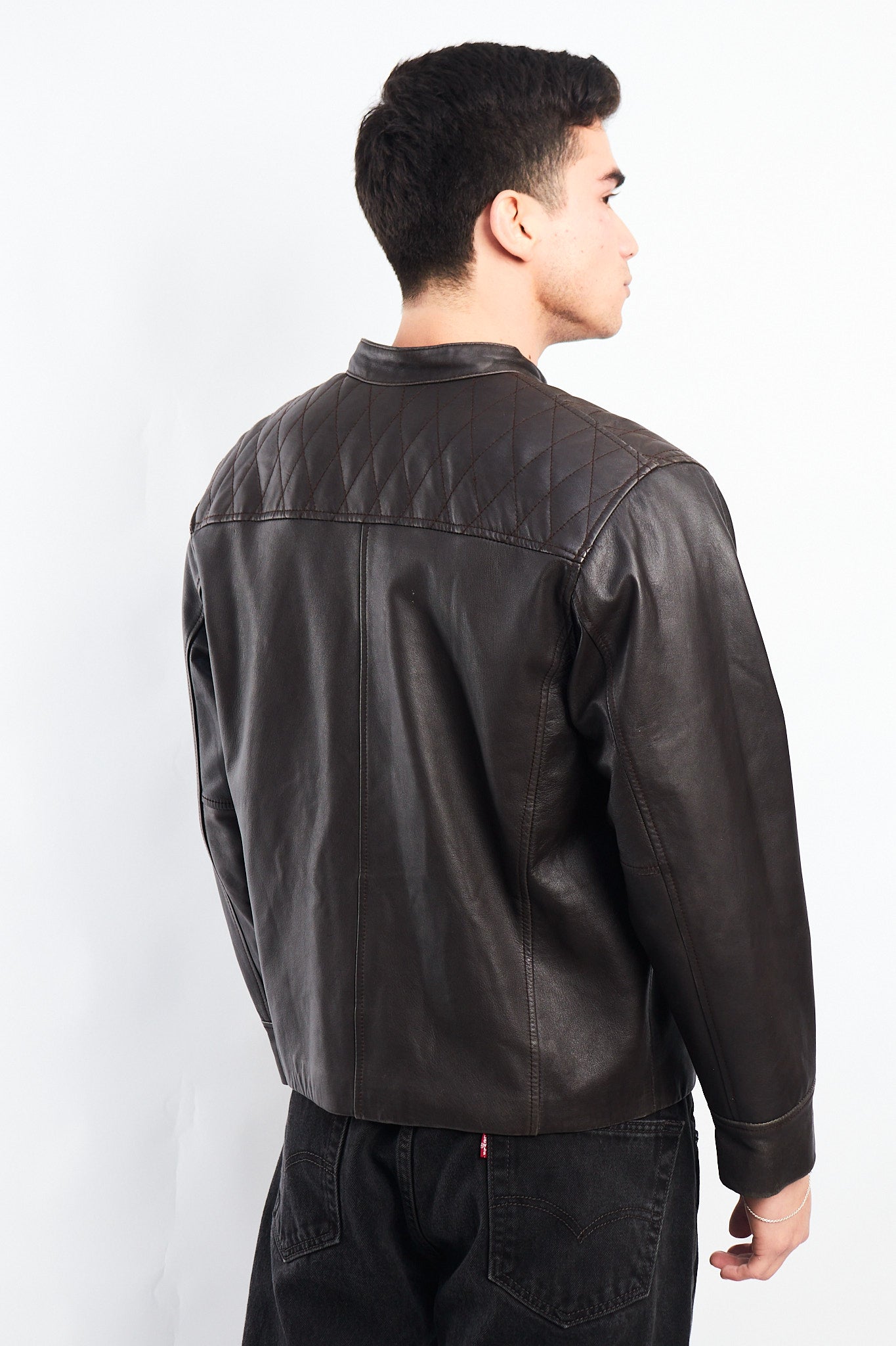 2000 La Martina Leather Cafe Racer Jacket (M)