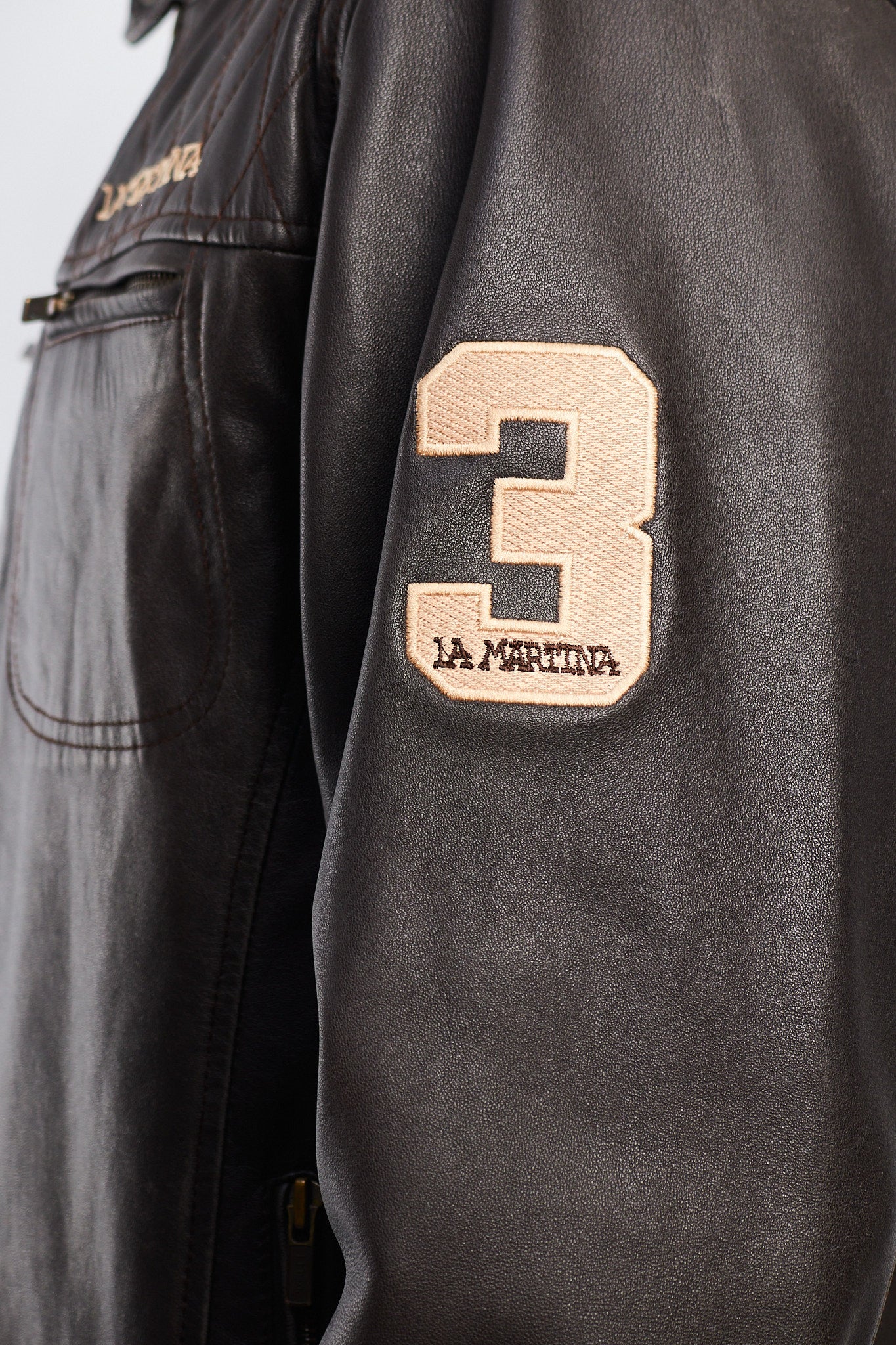 2000 La Martina Leather Cafe Racer Jacket (M)