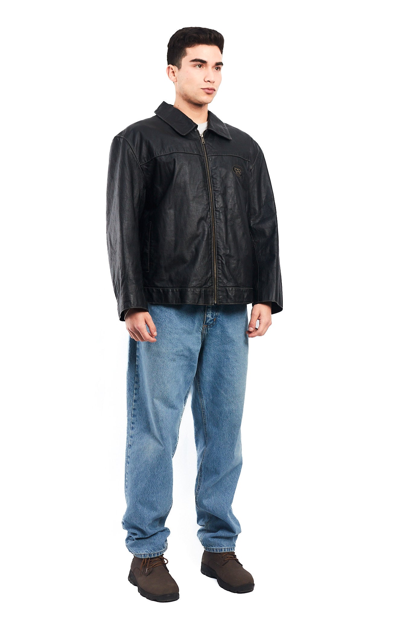 Vintage Oscar de la Renta Harrington Leather Jacket (L/XL)