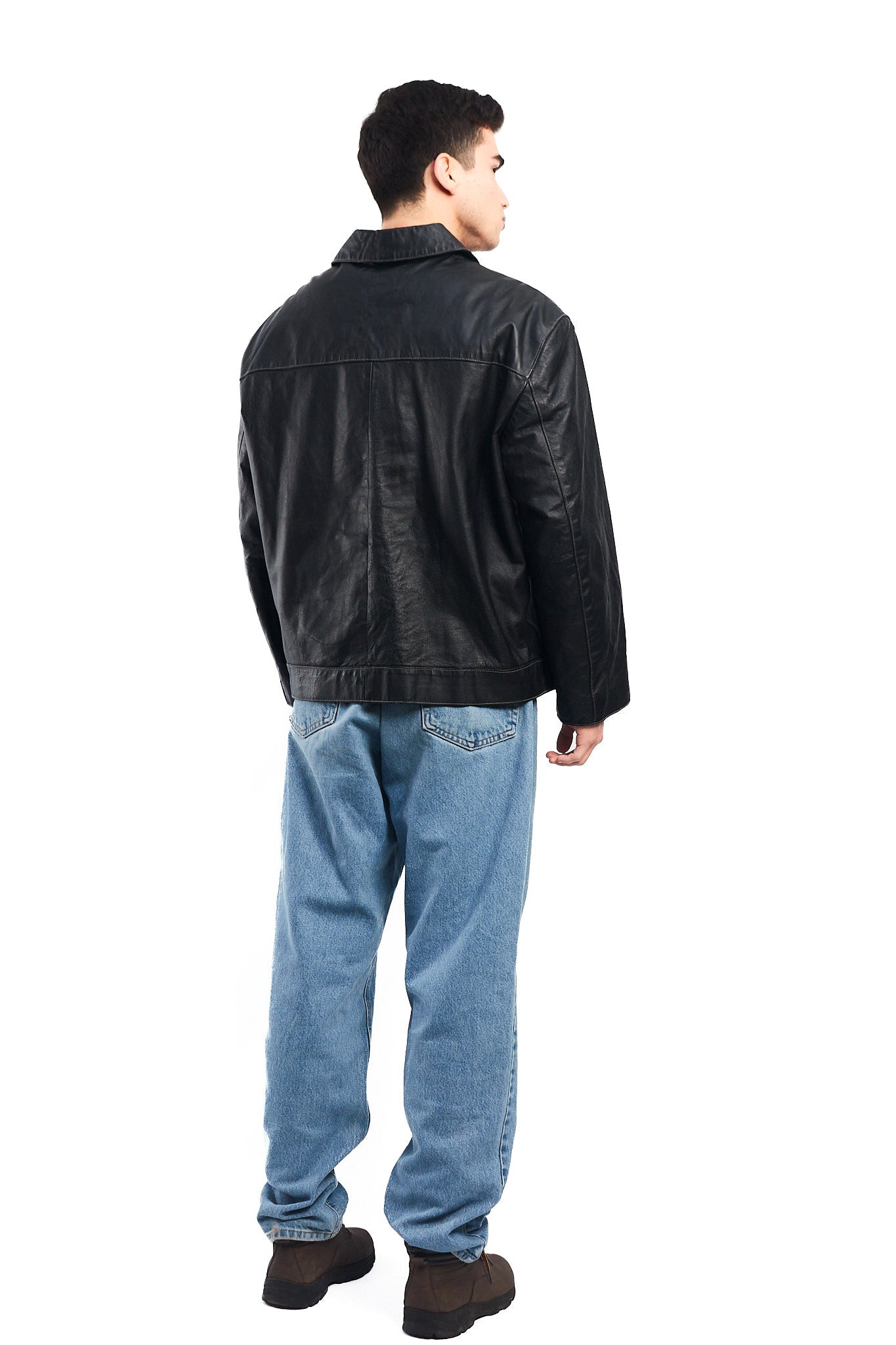 Vintage Oscar de la Renta Harrington Leather Jacket (L/XL)