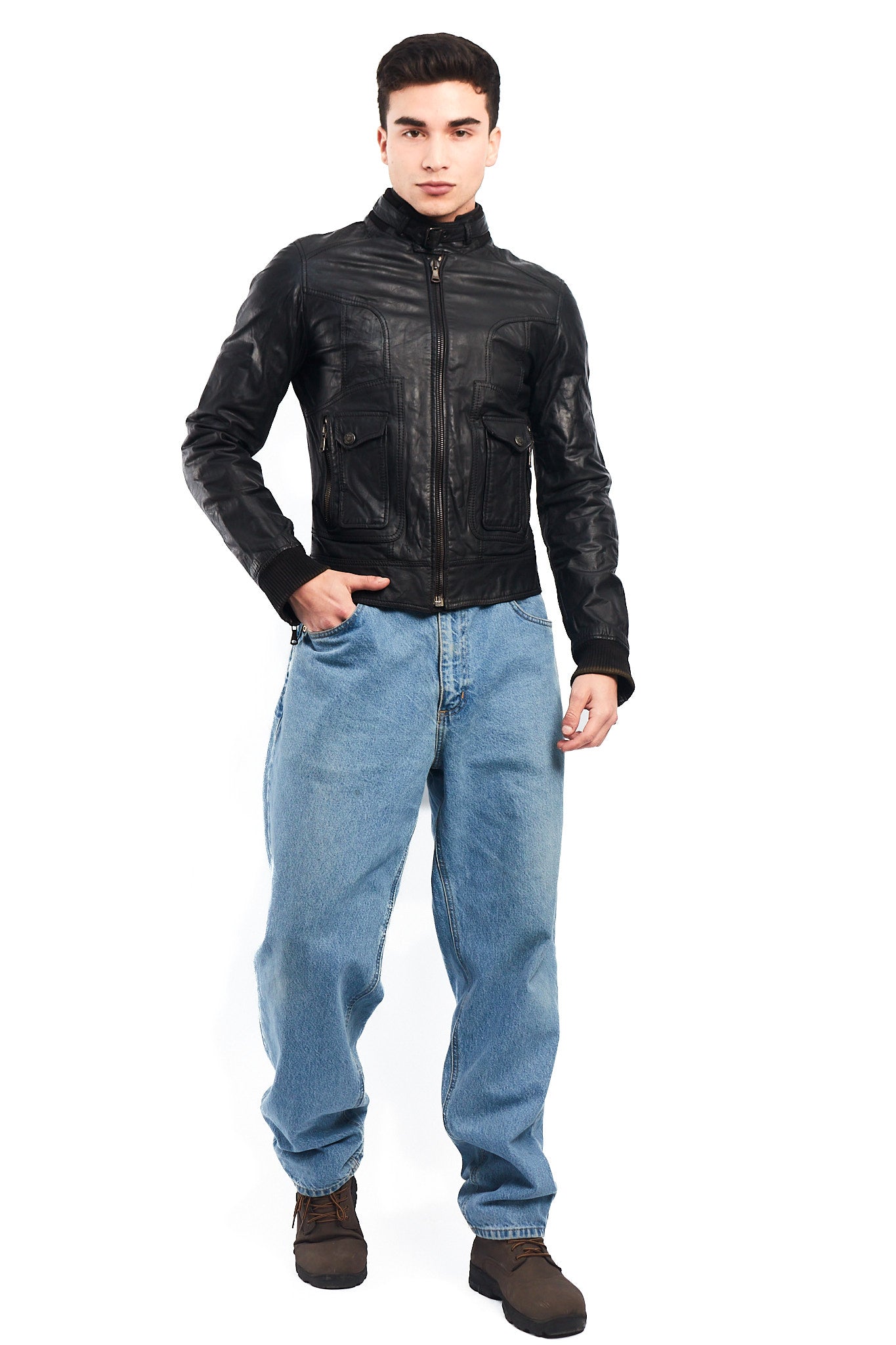 Vintage Dolce y Gabbana Leather Moto Jacket (S)