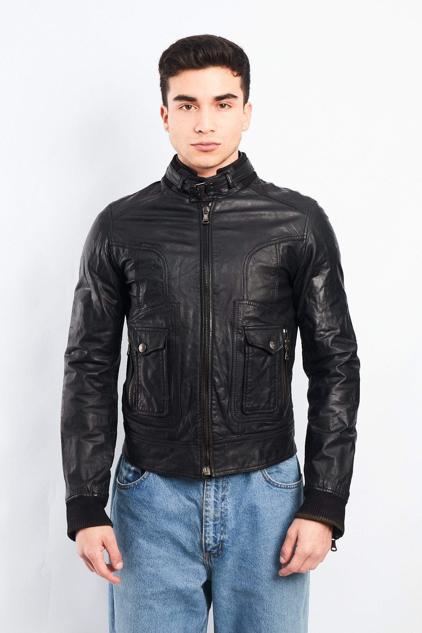Vintage Dolce y Gabbana Leather Moto Jacket (S)