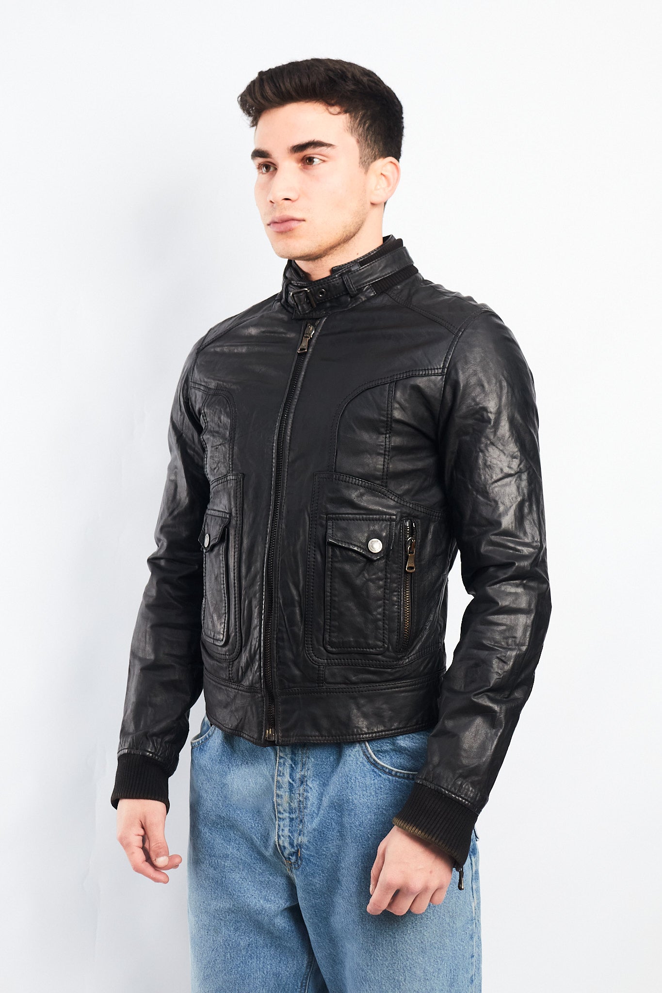 Vintage Dolce y Gabbana Leather Moto Jacket (S)