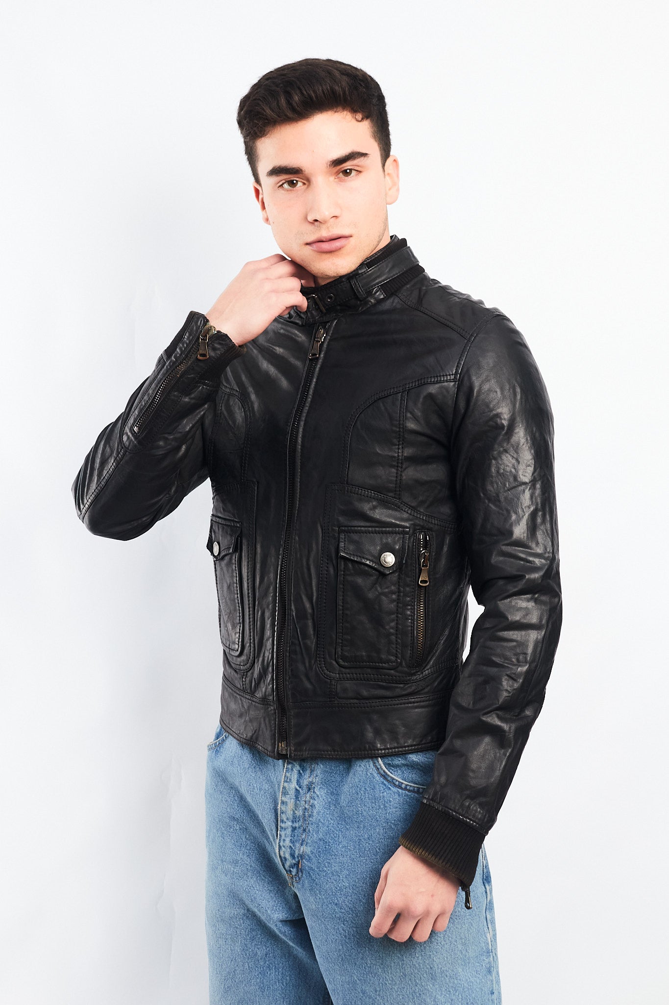 Vintage Dolce y Gabbana Leather Moto Jacket (S)