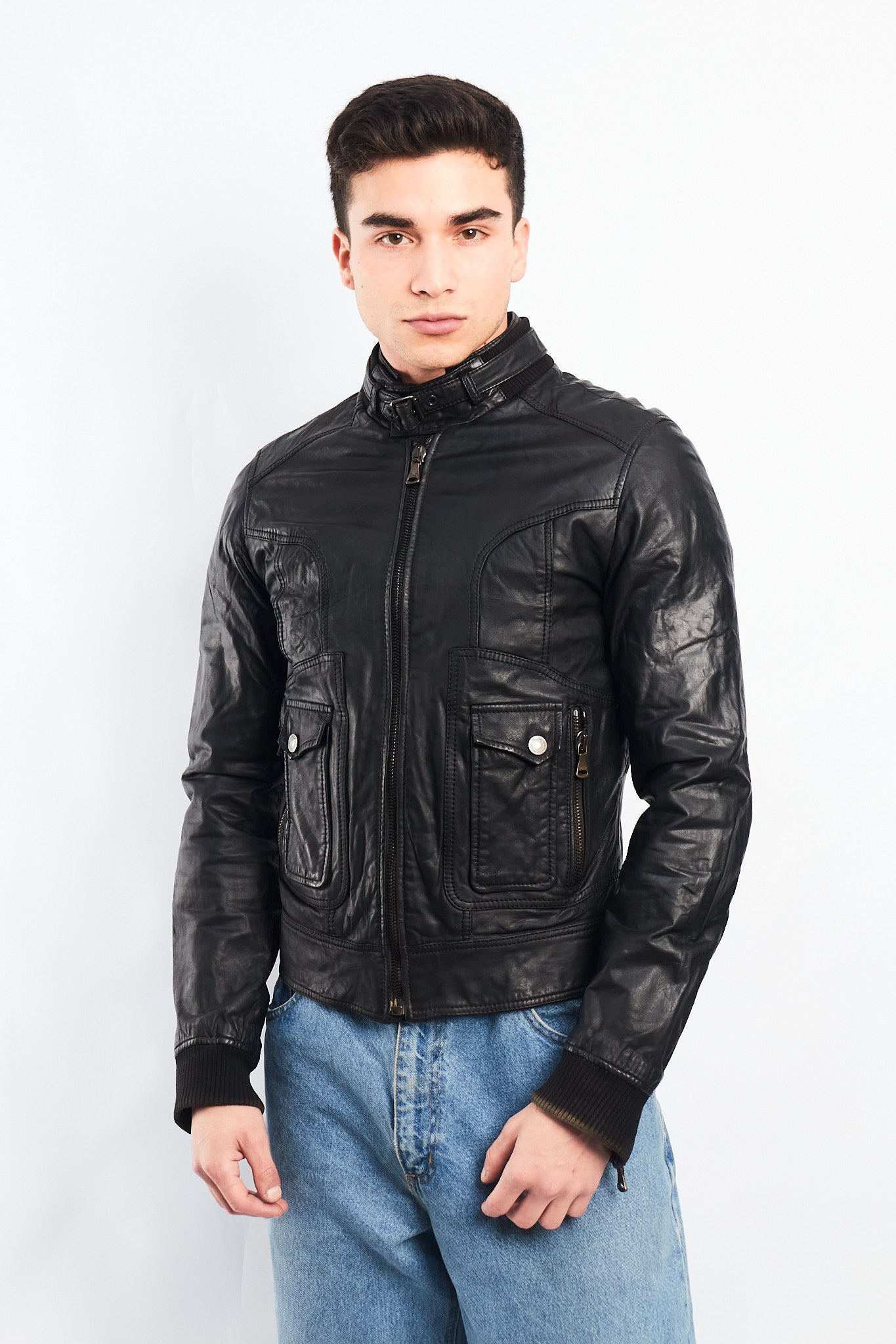 Vintage Dolce y Gabbana Leather Moto Jacket (S)