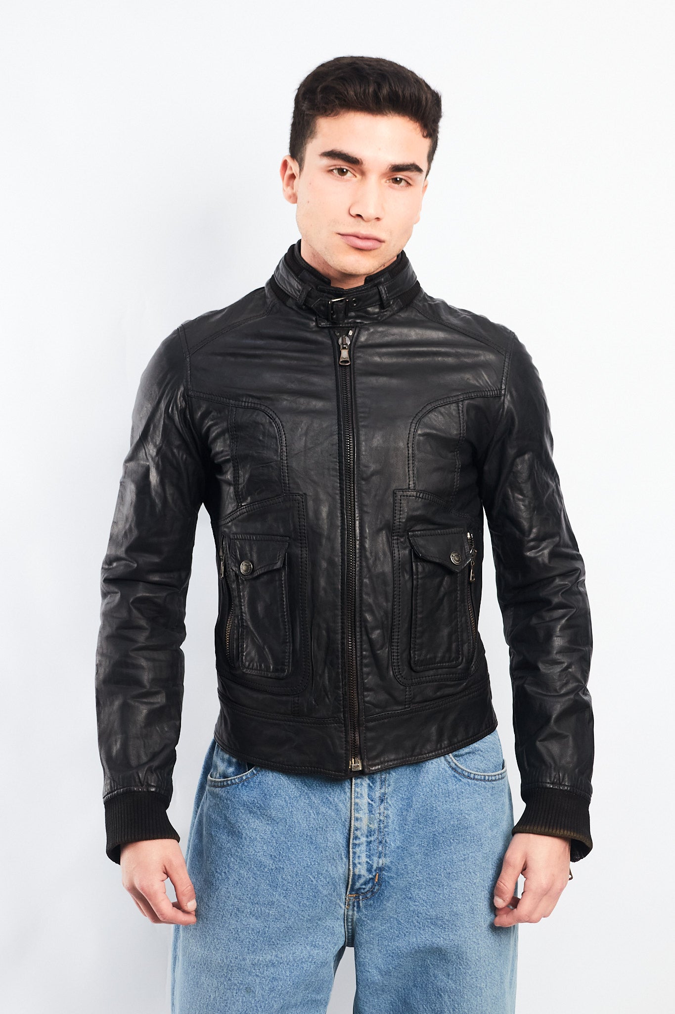 Vintage Dolce y Gabbana Leather Moto Jacket (S)