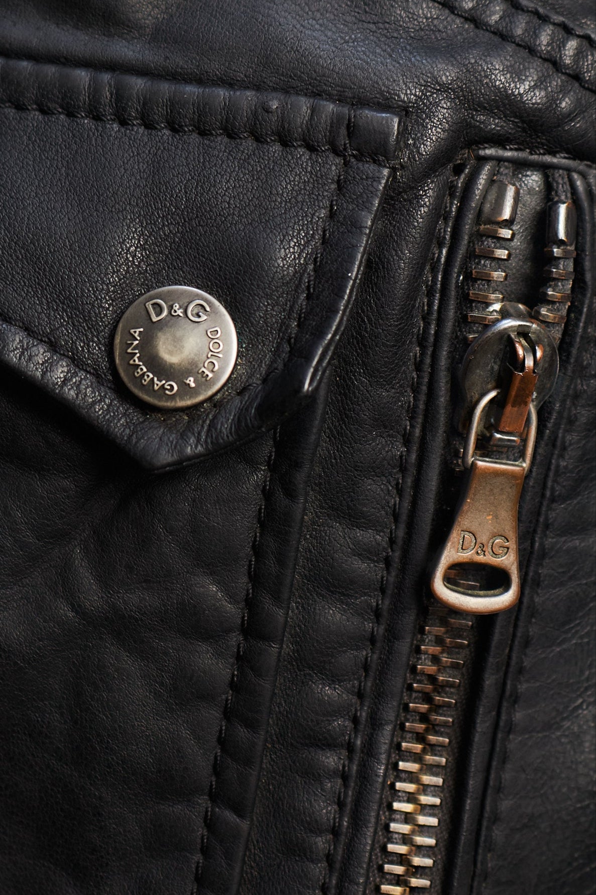 Vintage Dolce y Gabbana Leather Moto Jacket (S)