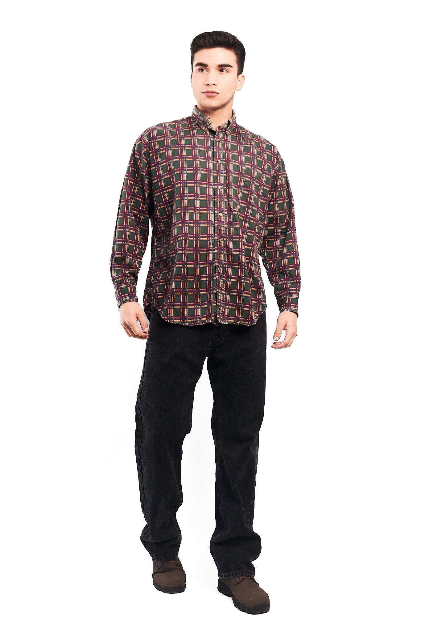 1990 Yve Saint Laurent Pour Homme Colorblock Shirt (M/L)
