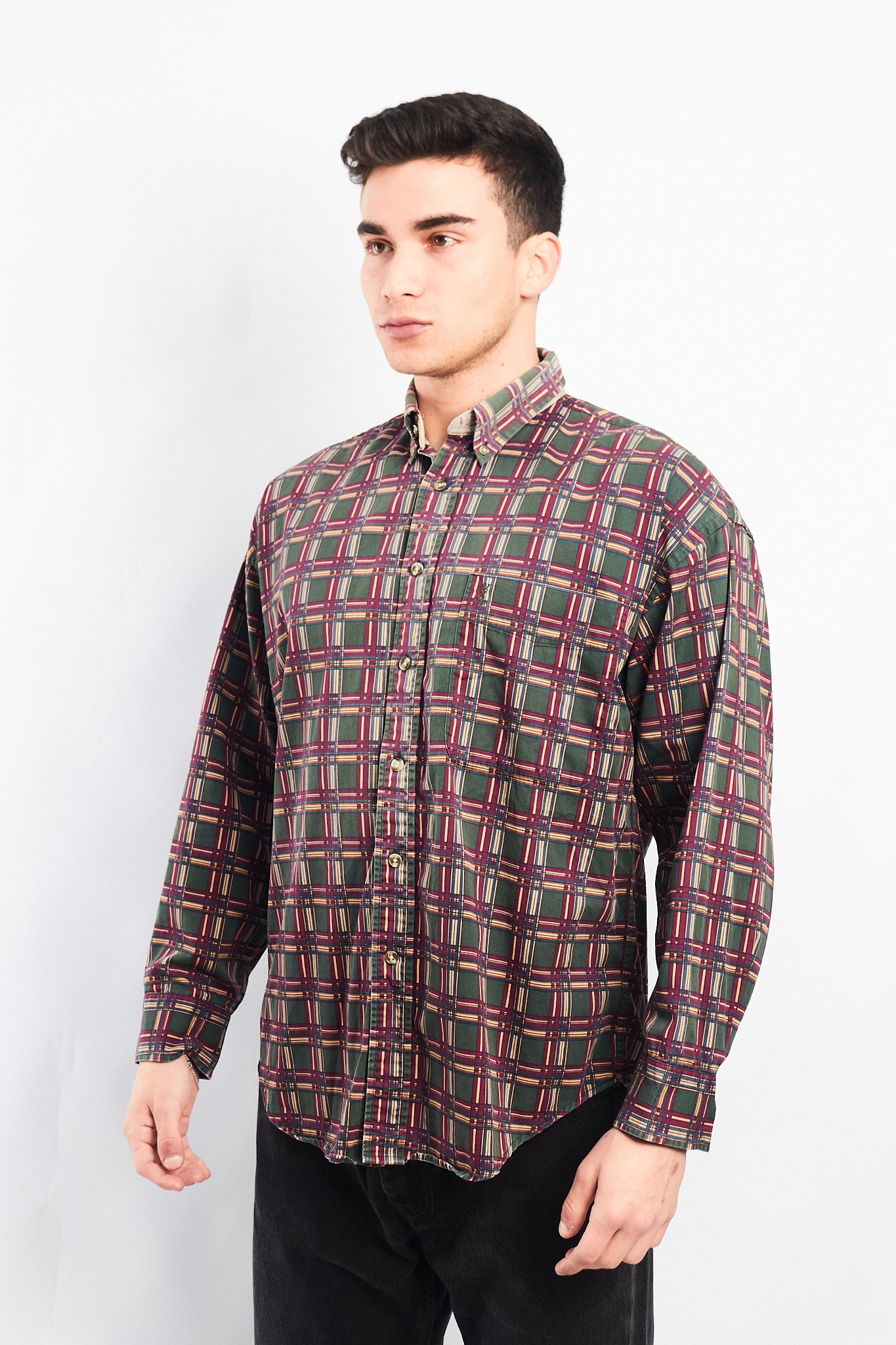 1990 Yve Saint Laurent Pour Homme Colorblock Shirt (M/L)