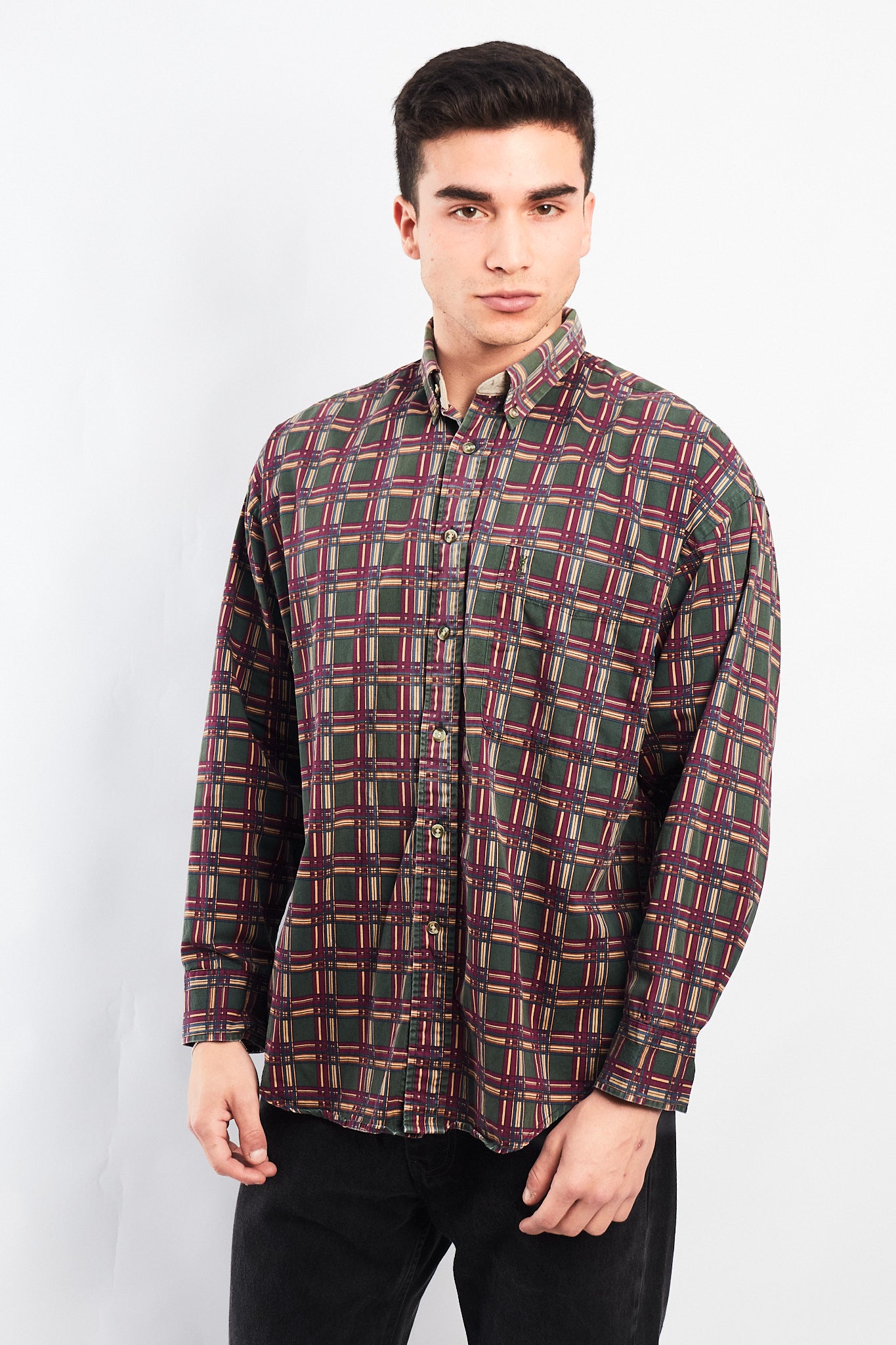 1990 Yve Saint Laurent Pour Homme Colorblock Shirt (M/L)