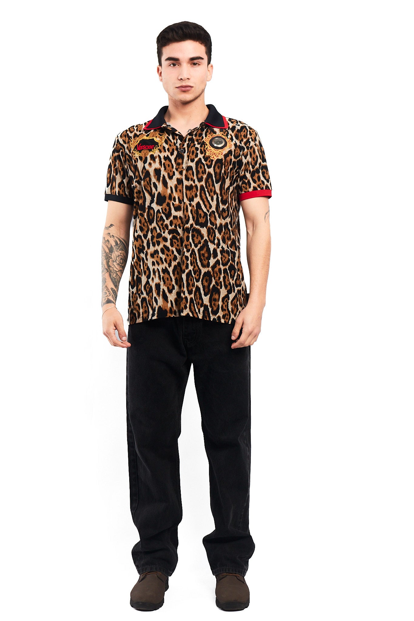 1990 Versace Animal Print Polo Shirt (S/M)