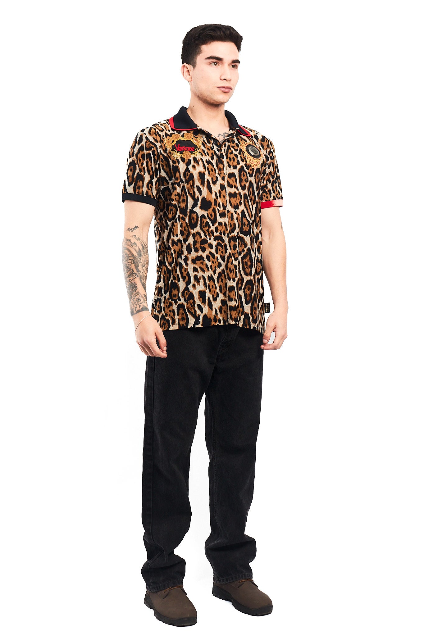 1990 Versace Animal Print Polo Shirt (S/M)