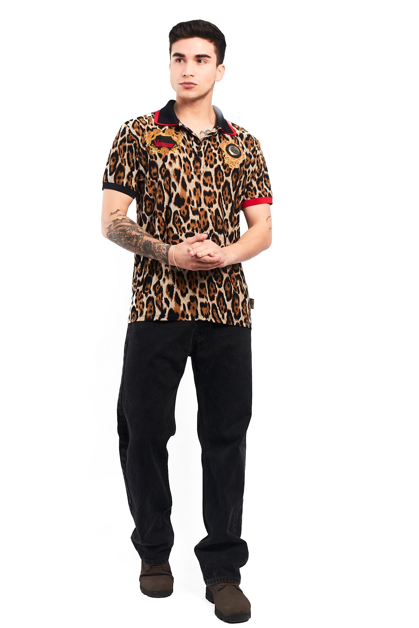 1990 Versace Animal Print Polo Shirt (S/M)