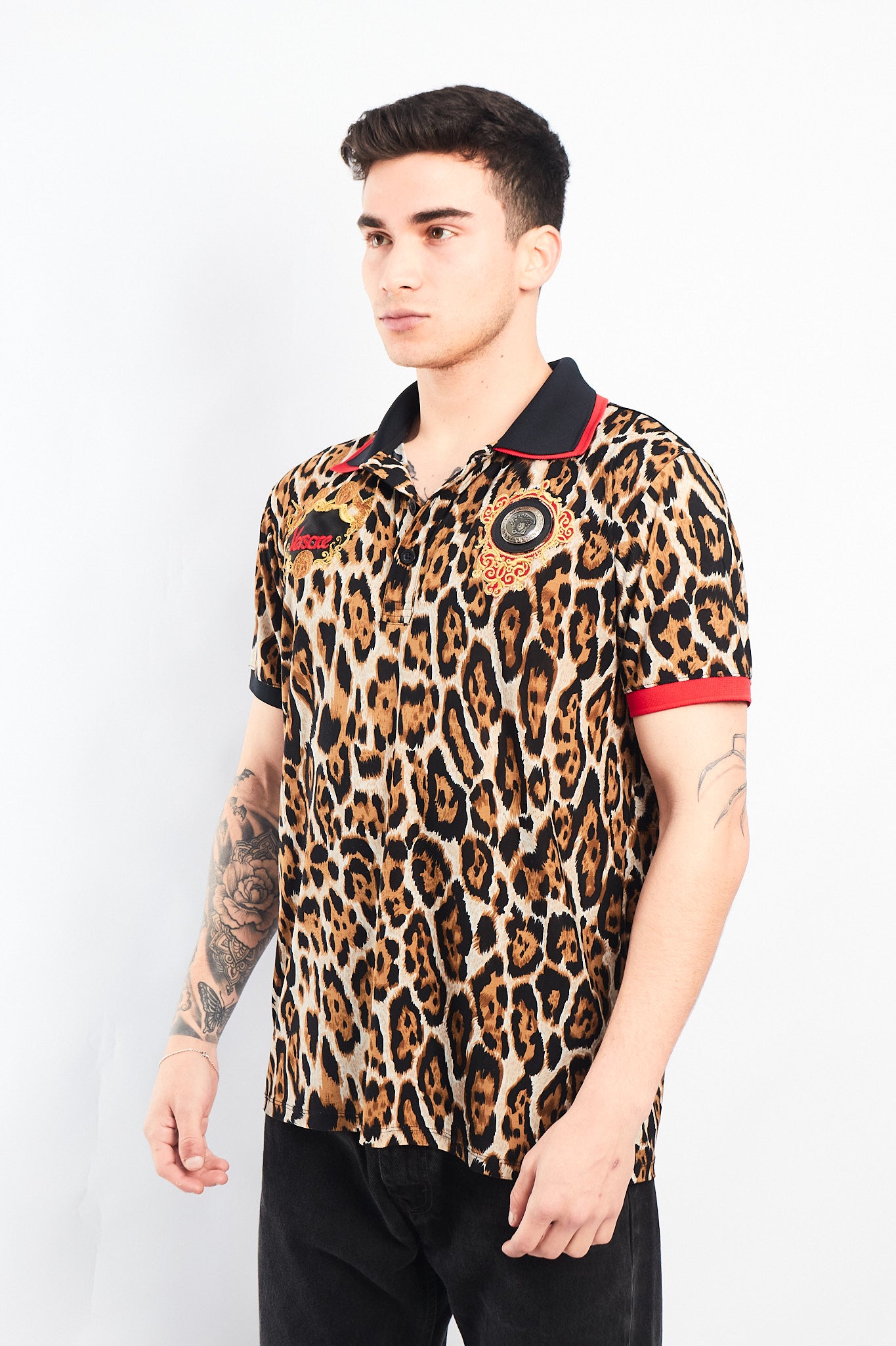 1990 Versace Animal Print Polo Shirt (S/M)