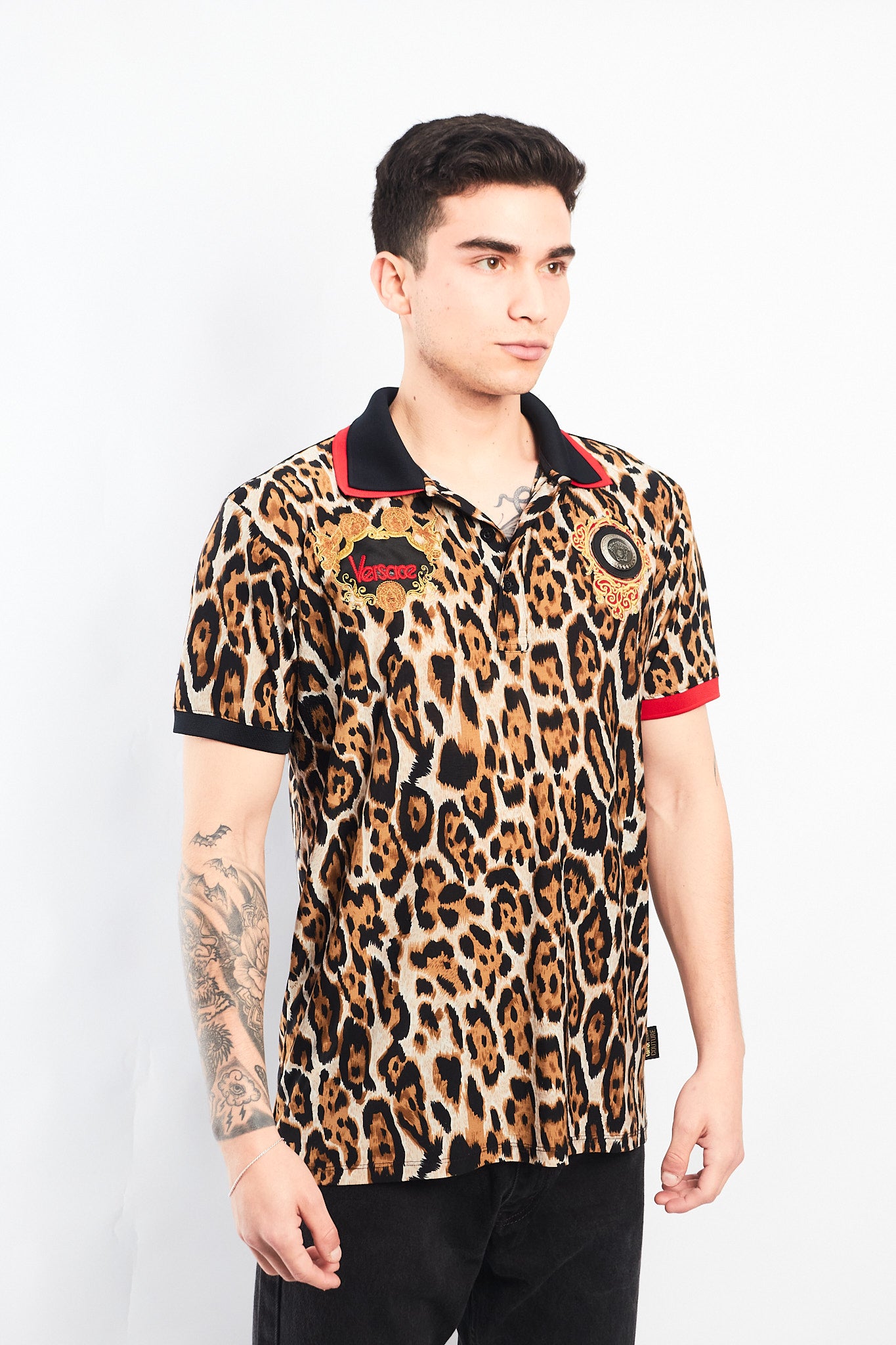 1990 Versace Animal Print Polo Shirt (S/M)
