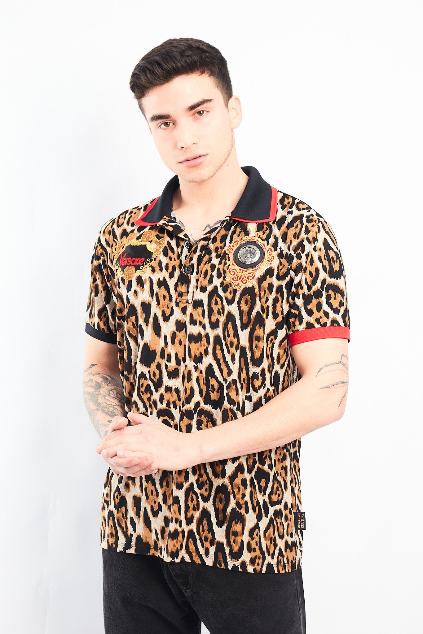 1990 Versace Animal Print Polo Shirt (S/M)