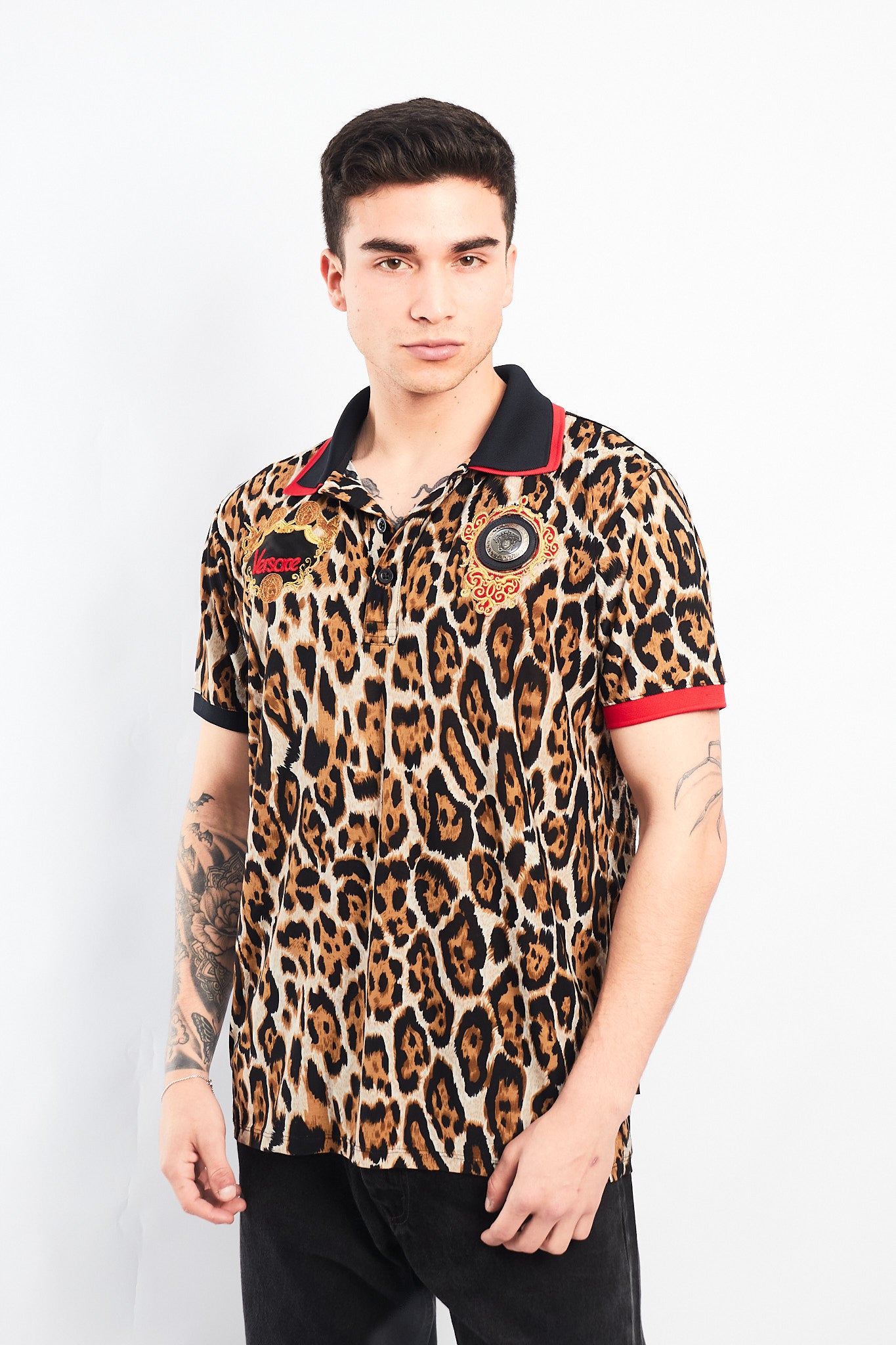 1990 Versace Animal Print Polo Shirt (S/M)